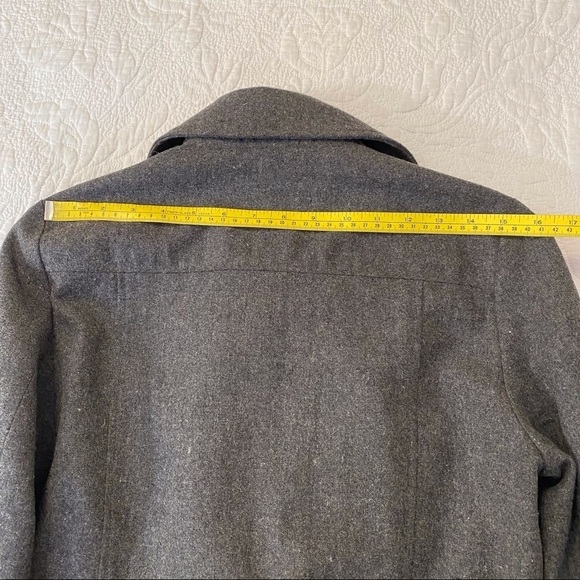 Luii Ruffle Front Gray Pea Coat Jacket - Small - Picture 11 of 11